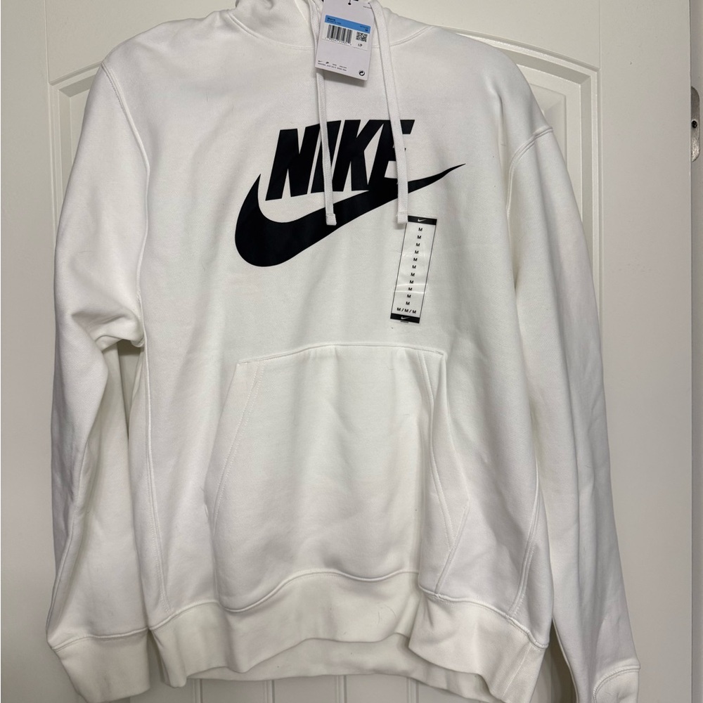 Nike White Hoodie with Black Print